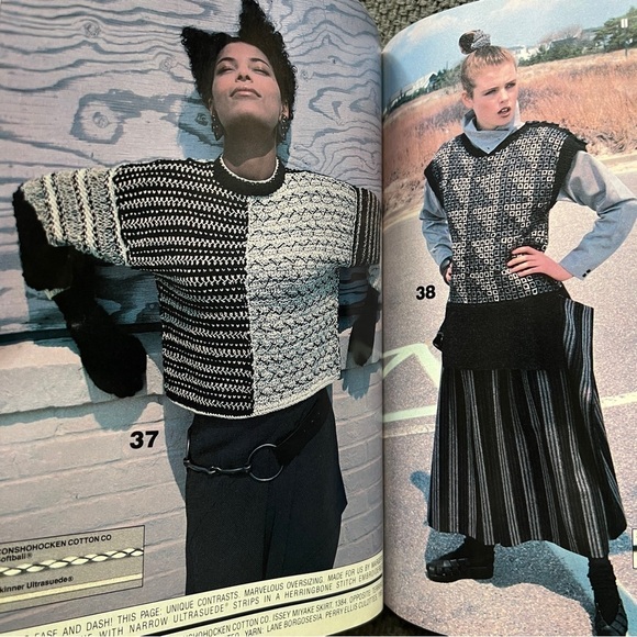 80s Vogue Knitting International Magazines Designer Knit Patterns Instructions - Picture 9 of 15